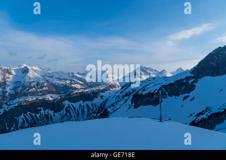 Sonnenuntergang in den deutschen Alpen in der Nähe von Oberstdorf, Deutschland Stockfoto