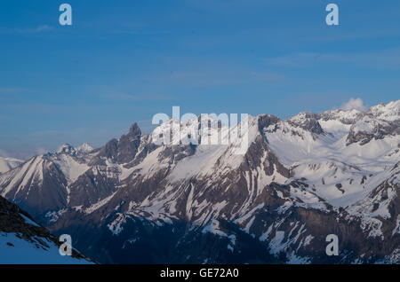 Sonnenuntergang in den deutschen Alpen in der Nähe von Oberstdorf, Deutschland Stockfoto