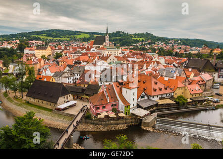 Schöne Ansicht der Stadt Cesky Krumlov Stockfoto