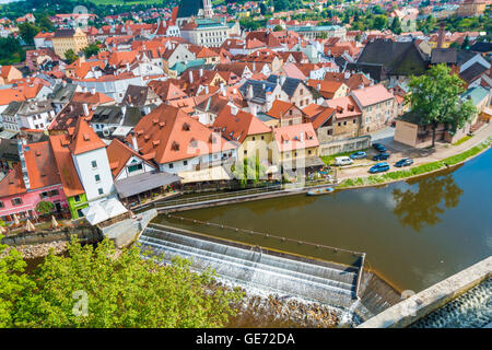 Fluss in Cesky Krumlov Stockfoto