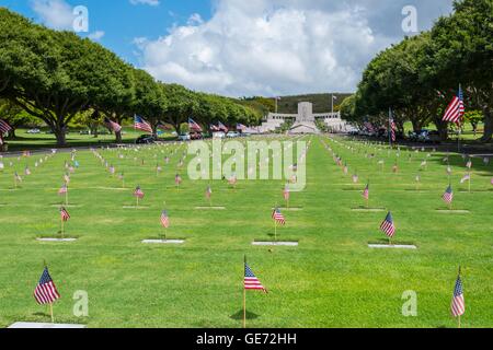 Punchbowl National Memorial Cemetery of the Pacific Stockfoto