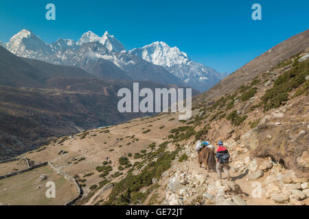 Wandern in Nepal Everest-Basislager Stockfoto