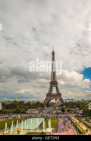 Der berühmte Eiffelturm Stockfoto