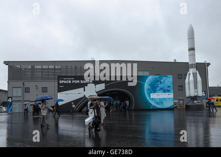 BERLIN, Deutschland - 1. Juni 2016: Space Pavillon. Ausstellung ILA Berlin Airshow 2016 Stockfoto