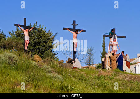 Riogordo Leben Sie Karwoche ´pasión´. Málaga Provinz. Andalucia. Spanien. Stockfoto