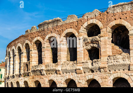 Details der Arena di Verona - Italien Stockfoto