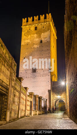 Turm von Castelvecchio Burg in Verona - Italien Stockfoto