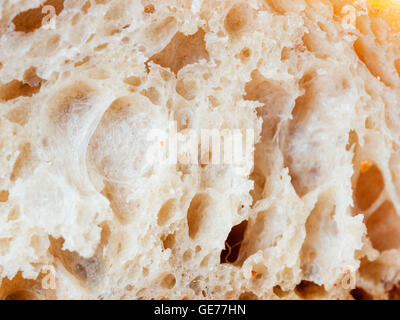 Schuss von weißen Sauerteig Brotscheibe hautnah Stockfoto