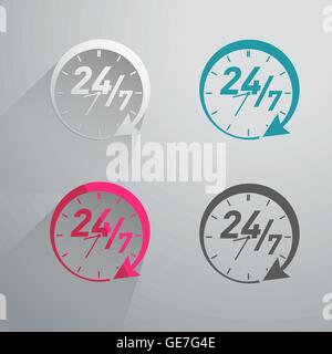 Vierundzwanzig Stunden-Symbol Stock Vektor