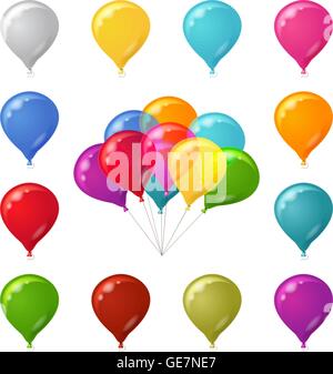 Bunte festliche Luftballons set Stock Vektor