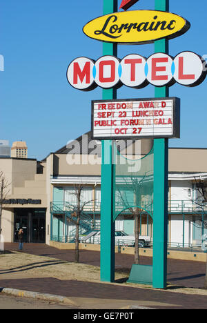 Zeichen für die Lorraine Motel Zeichen Memphis USA Stockfoto