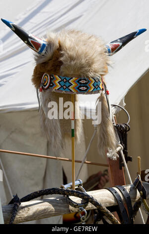 Indische Bison Horn Kopfschmuck Stockfoto