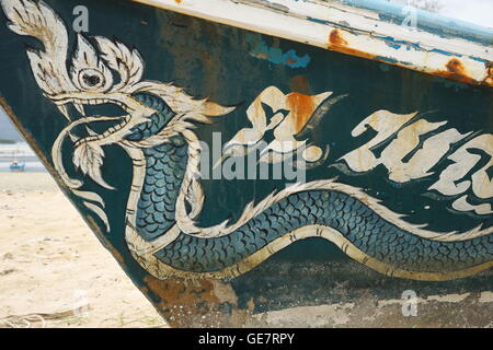 Naga dekoriert Fischerboot Stockfoto