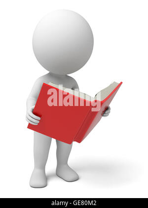 3d Mann sind ein Buch zu lesen Stockfoto
