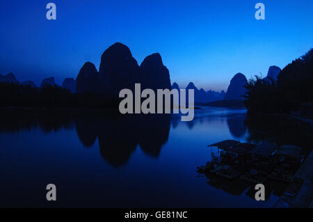 Die berühmten 20 Yuan-Blick auf dem Li-Fluss bei Xingping, autonome Region Guangxi, China Stockfoto