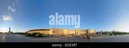 Wien, Wien: Heldenplatz mit deckt seine Reiterstatue von Erzherzog Karl bei Sonnenuntergang mit der Hofburg, der äußere Burg Stockfoto