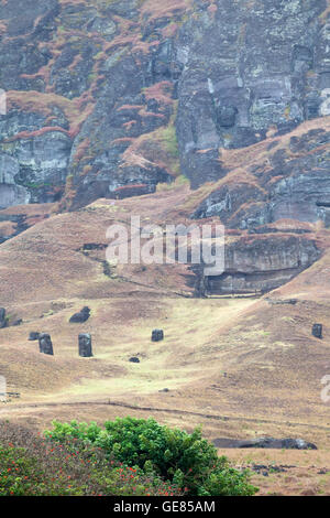 Rano Raraku auf der Osterinsel Stockfoto