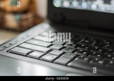 große Tastatur Laptop Makro erschossen. Stockfoto