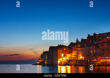 Blick auf die Altstadt von Rovinj, Istrien, Kroatien. Vintage-look Stockfoto