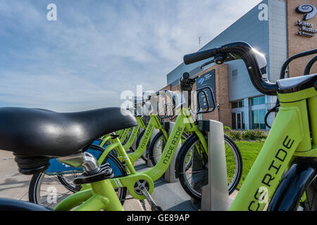 Schöne Fahrt freigegeben Bike Station - Wissenschaft Museum, St Paul Stockfoto