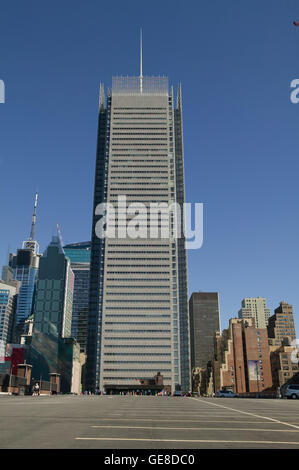 Blick auf die Westseite der The New York Times Zeitung Hauptquartier vom Dach der Port Authority Bus Station in Ne Stockfoto