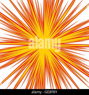 Radiale Linien Dutone Explosionseffekt platzen. Starburst, Sunburst Element. Stock Vektor