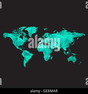 Welt Karte Low Poly Vektor Stock Vektor