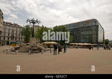 Vörösmarty Tér, (Vörösmarty Platz) in Budapest, Ungarn. Stockfoto