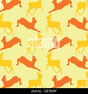 Doe Reh Tier Musterdesign bunten Vektor Wallpaper für Kind Hintergrund Konzept Stock Vektor