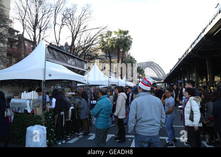 Sydney, Australien. 24. Juli 2016. Etwa 100.000 Menschen wurden erwartet das größte jährliche Kaffee-Festival in der südlichen Hemisphäre in den historischen The Rocks von Sydney. Bildnachweis: Richard Milnes/Alamy Live-Nachrichten Stockfoto