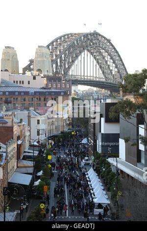 Sydney, Australien. 24. Juli 2016. Etwa 100.000 Menschen wurden erwartet das größte jährliche Kaffee-Festival in der südlichen Hemisphäre in den historischen The Rocks von Sydney. Bildnachweis: Richard Milnes/Alamy Live-Nachrichten Stockfoto