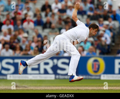 Old Trafford Cricket Ground, Manchester, UK. 24. Juli 2016. International Cricket 2. Investec Test England gegen Pakistan. England Bowler Chris Woakes. © Aktion Plus Sport/Alamy Live-Nachrichten Stockfoto