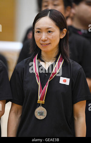 Adachi General Sports Center, Tokio, Japan. 24. Juli 2016. Rie Urata (JPN), 24. Juli 2016 - Goalball: 2016 Japan Para Meisterschaften Goalball Damen Preisverleihung im Adachi General Sports Center, Tokyo, Japan. © AFLO SPORT/Alamy Live-Nachrichten Stockfoto