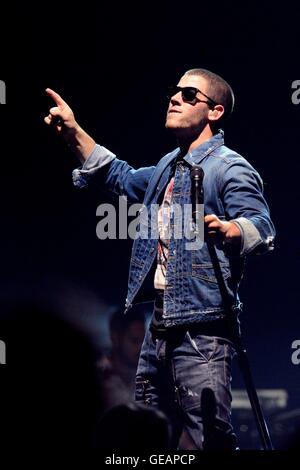 Toronto, ON, Canada. 23. Juli 2016. Nick Jonas auf der Bühne für die Zukunft jetzt Tour, Air Canada Centre, Toronto, ON 23. Juli 2016. Bildnachweis: Nicole Springer/Everett Collection/Alamy Live-Nachrichten Stockfoto