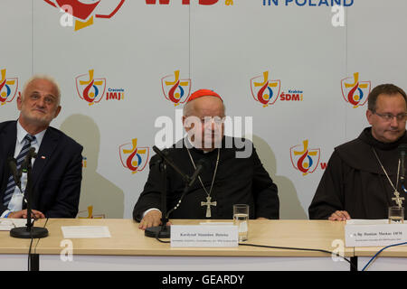 Krakau, Polen. 25. Juli 2016. Bilder von der ersten Medienkonferenz der 2016 Welt Jugend Tag 2016 in Krakau, Polen Kredit: Lorenzo Bossi/Alamy Live News Stockfoto