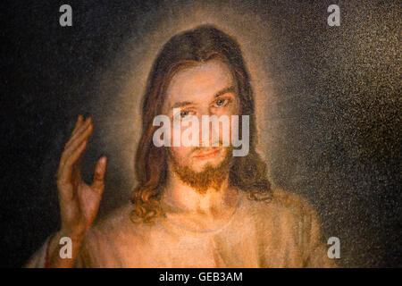 Detail der das Bild des Barmherzigen Jesus Stockfoto