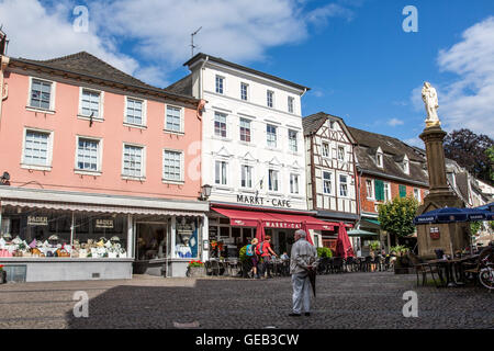 Historische alte Stadt Linz am Rhein-Tal, Deutschland, Marktplatz, Stockfoto