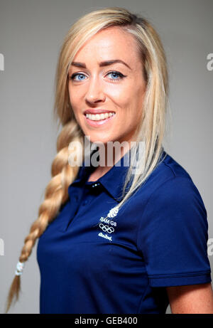 Großbritanniens Eilish McColgan bei einem Fototermin im Grange Tower Hotel, London. Stockfoto