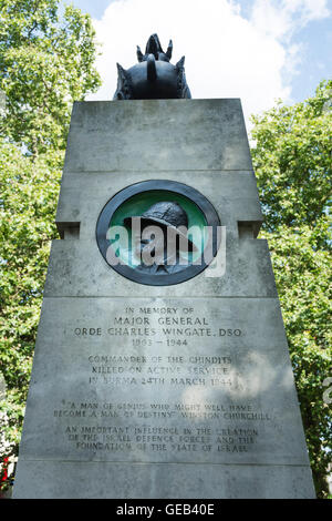 Das Chindit War Memorial in Victoria Embankment Gardens, London, UK Stockfoto