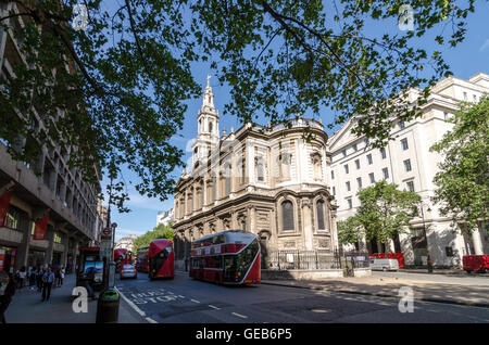 Kirche St. Mary-le-Strand von James Gibbs entworfen. Der Strand, London, UK Stockfoto