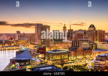 Baltimore, Maryland, USA Skyline der Innenstadt. Stockfoto