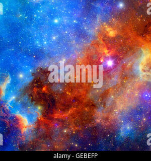 Weltraum Hintergrund mit schönen Nebel und helle Sterne Stockfoto