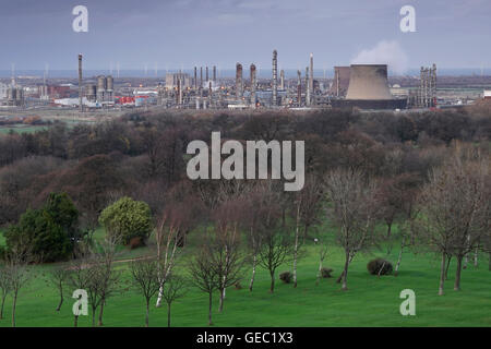 Wilton Chemiefabrik im Abendlicht, Middlesborough, Teesside, England, UK Stockfoto