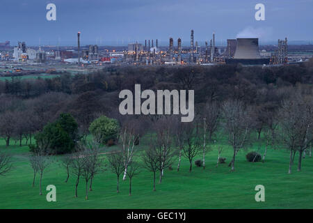 Wilton Chemiefabrik im Abendlicht, Middlesborough, Teesside, England, UK Stockfoto