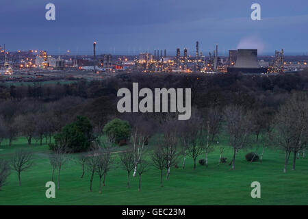 Wilton Chemiefabrik im Abendlicht, Middlesborough, Teesside, England, UK Stockfoto