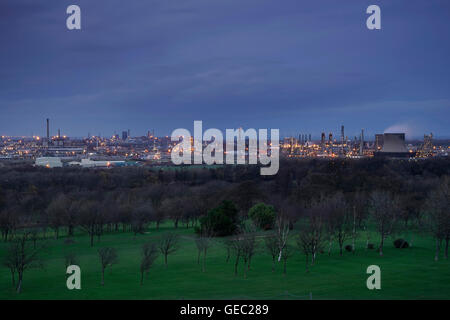 Wilton Chemiefabrik im Abendlicht, Middlesborough, Teesside, England, UK Stockfoto