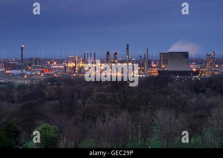 Wilton Chemiefabrik im Abendlicht, Middlesborough, Teesside, England, UK Stockfoto