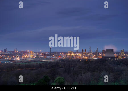 Wilton Chemiefabrik im Abendlicht, Middlesborough, Teesside, England, UK Stockfoto