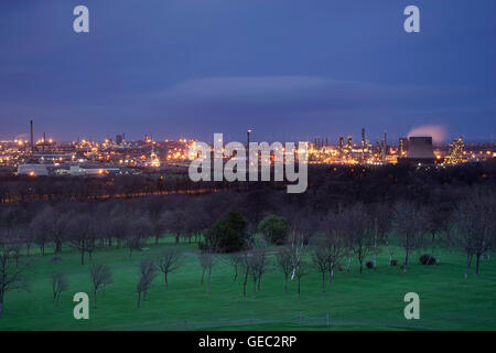 Wilton Chemiefabrik im Abendlicht, Middlesborough, Teesside, England, UK Stockfoto