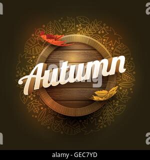 Vektor-Herbst Poster-Design-Vorlage. Elemente werden separat in Vektordatei geschichtet. Stock Vektor